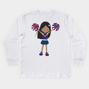 African American Girl, Cheerleaders, Cheerleading Kids Long Sleeve T-Shirt